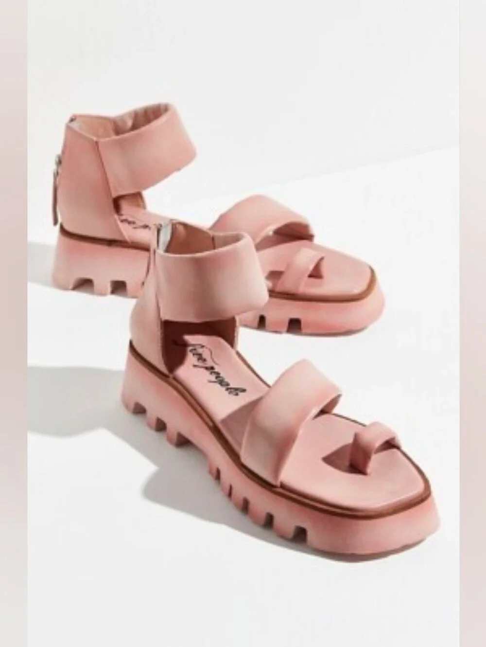 Free People Maddox Pink Lug Sole Platform Sandals